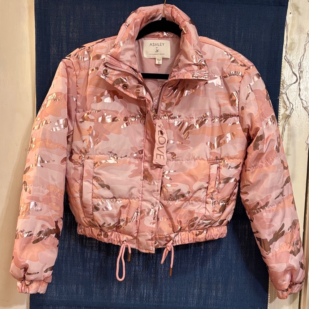 Ashley By 26 International Pink Camo Puffer Jacket